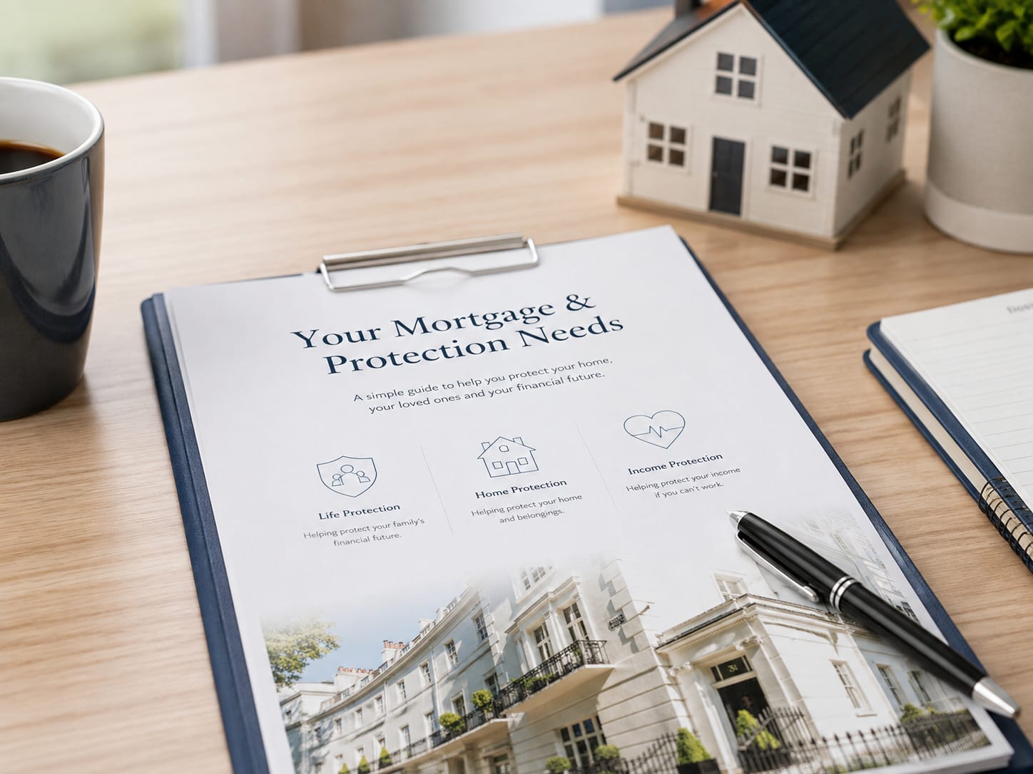 A mortgage and protection guide on an adviser&rsquo;s desk